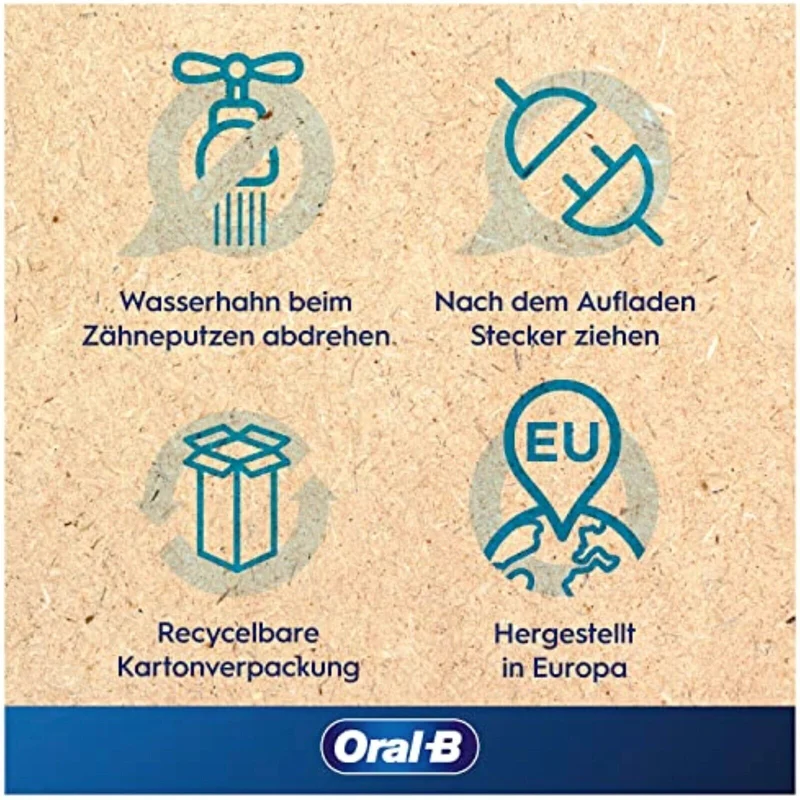 Oral-B Vitality Pro Elektrische Zahnbürste Doppelpack – 3 Putzmodi, 2 Aufsteckbürsten, Schwarz/Lila