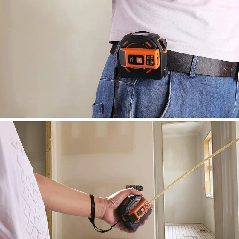 Tacklife TM-L01 Laser-Entfernungsmesser 40m mit 5m Maßband – HD-Display, Magnethaken, 2-in-1 Messgerät