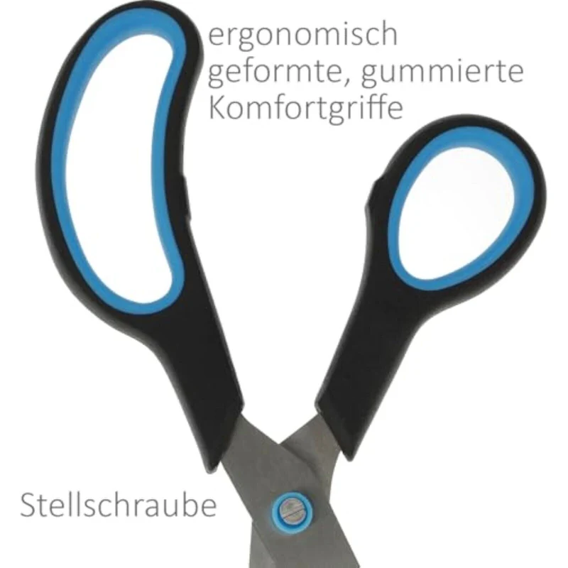 Westcott N-90027 00 Easy Grip Softgrip Schere rostfrei schwarz Set 3 Stück neu