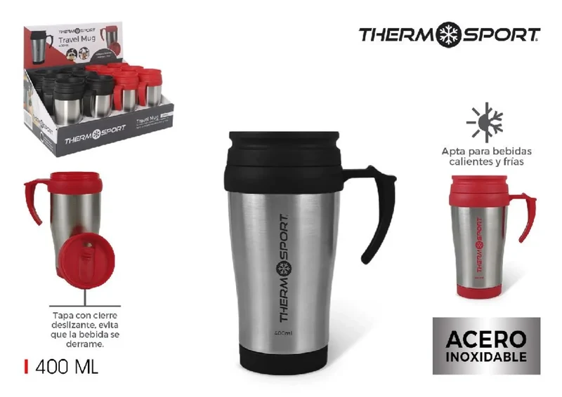 Thermobecher Isolierbecher Reisebecher Kaffeebecher Travel Mug 400ml Edelstahl