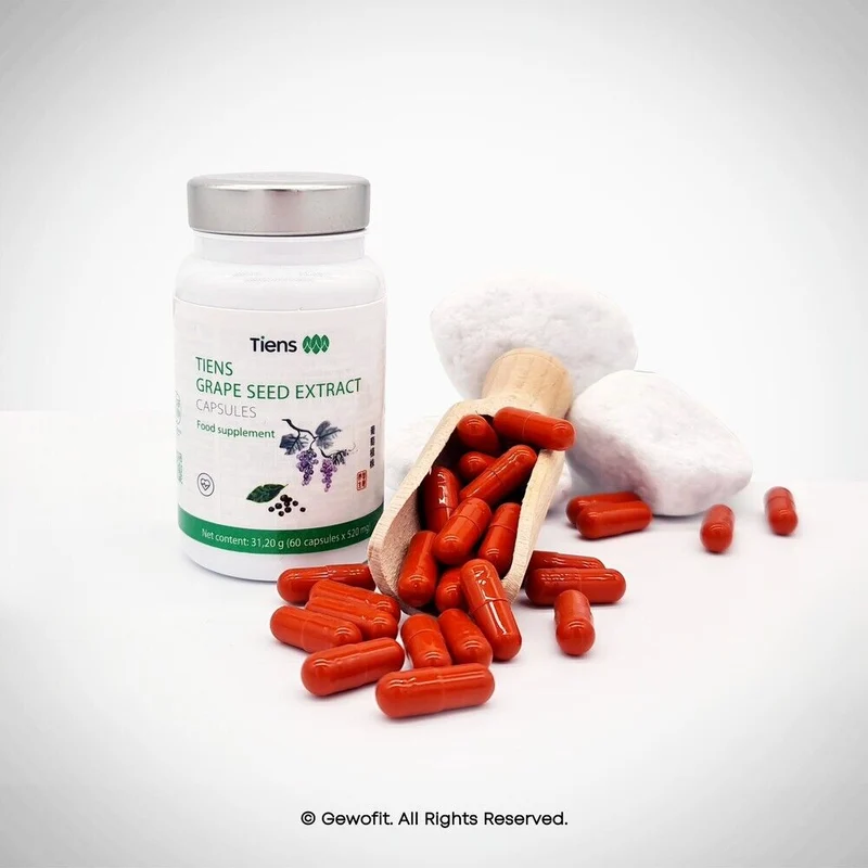Tiens Traubenkernextrakt Vitamin C - 60 Kapseln - GRAPE SEED EXTRACT FOOD - Antioxidative Unterstützung für Gesundheit und Vitalität Verfallsdatum: 31.05.2026