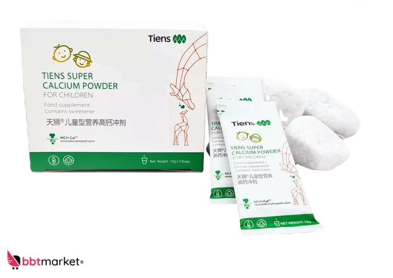 Tiens Super Calcium für Kinder – 10 Beutel (100 g) Mit Vitamin A, C, D, E, K, Zink, Taurin & Phosphor – Für starke Knochen, Zähne & ein gesundes Immunsystem