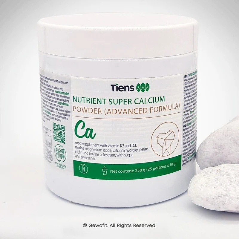 TIENS Calcium Pulver Plus 250g – Nahrungsergänzung mit Calcium, Magnesium, Vitamin K2, Vitamin D3 und Inulin