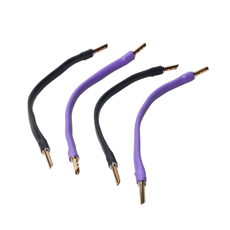 Analysis Plus Black Oval 12 Speaker Cable - Jumper - 12-Inch - Spade to Spade- Set of 4
