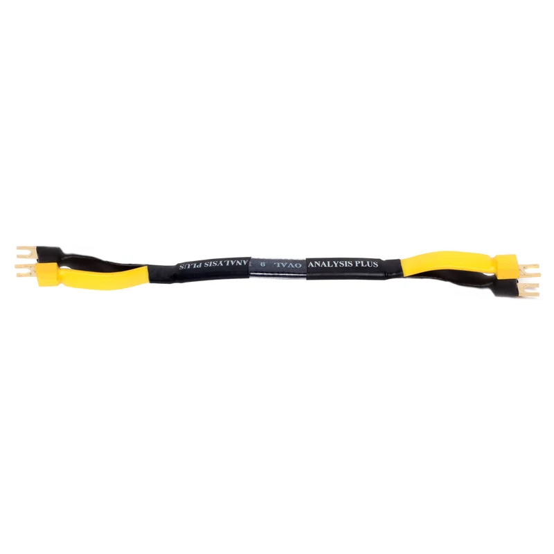 Analysis Plus Black Mesh Oval Speaker Cable - 9-Inch - Jumper - Spade to Spade - Single