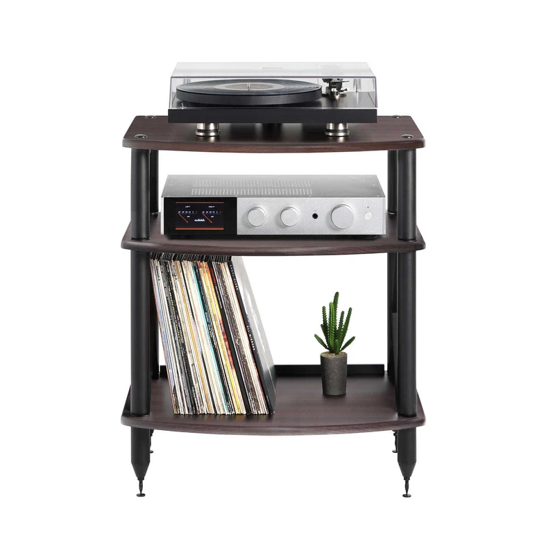 Pangea Audio Turntable Stand with Vinyl Record Storage - Espresso