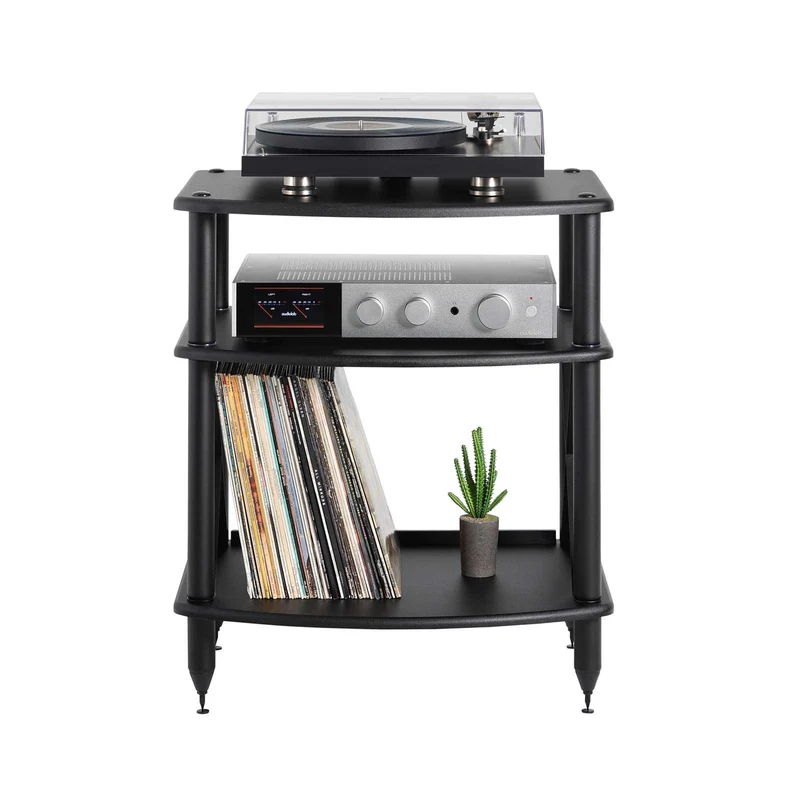Pangea Audio Turntable Stand with Vinyl Record Storage - Black