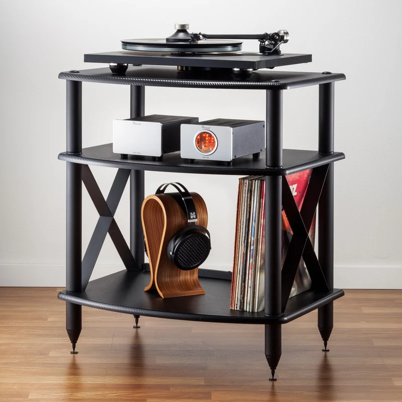 Pangea Audio Turntable Stand with Vinyl Record Storage - Black