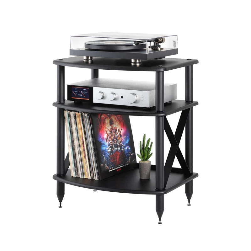 Pangea Audio Turntable Stand with Vinyl Record Storage - Carbon Fiber