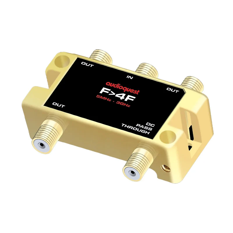 AudioQuest 75ohm Splitters 5MHz 2GHz - 1 Female F to 4 Female F
