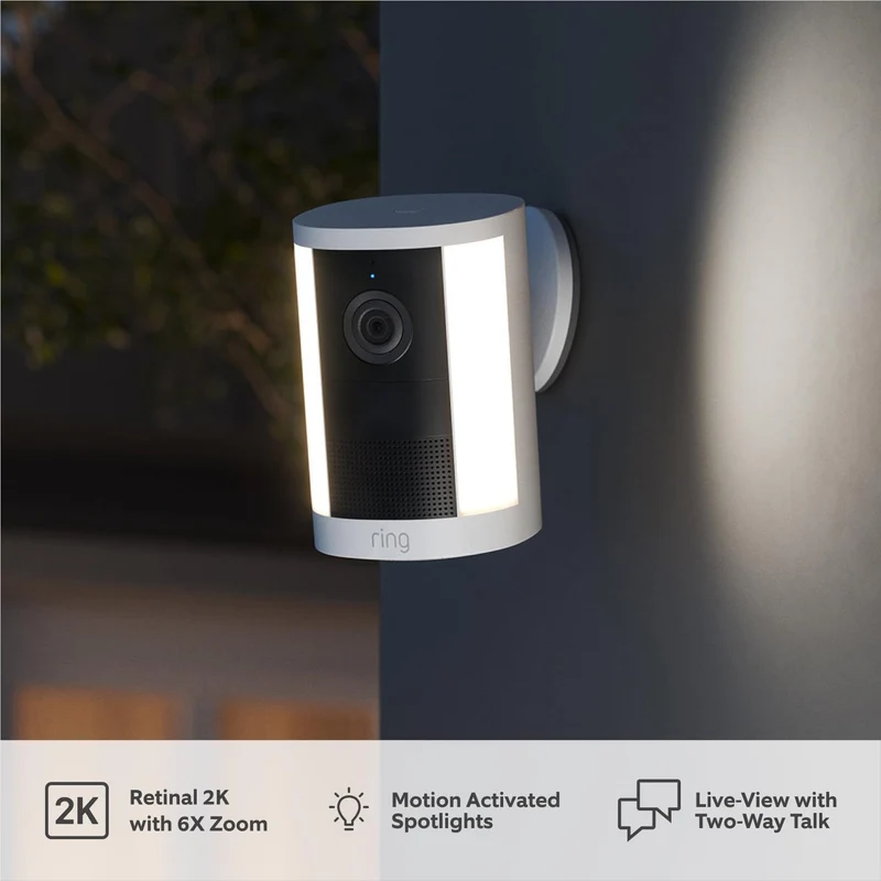 Ring Spotlight Cam 2K (2nd Gen) Battery Powered Security Camera (White)