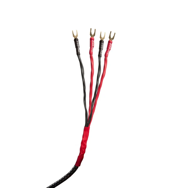 AudioQuest Type 8 Speaker Cable - PREMIUM No Frills Termination - 4 Foot Pair - Bi-Wire Spades to Spades