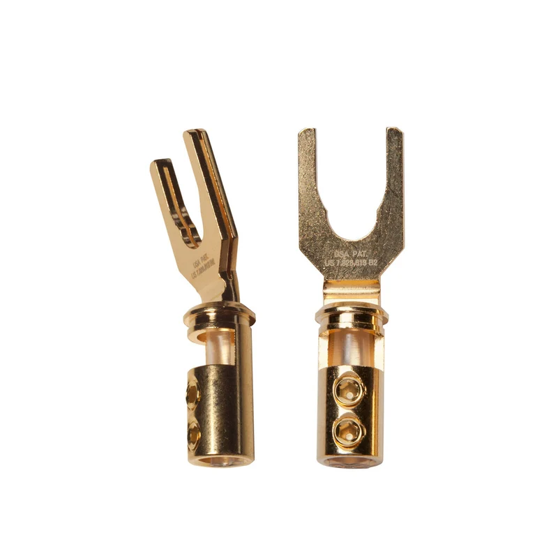 AudioQuest Type 8 Speaker Cable - PREMIUM No Frills Termination - 4 Foot Pair - Bi-Wire Spades to Spades