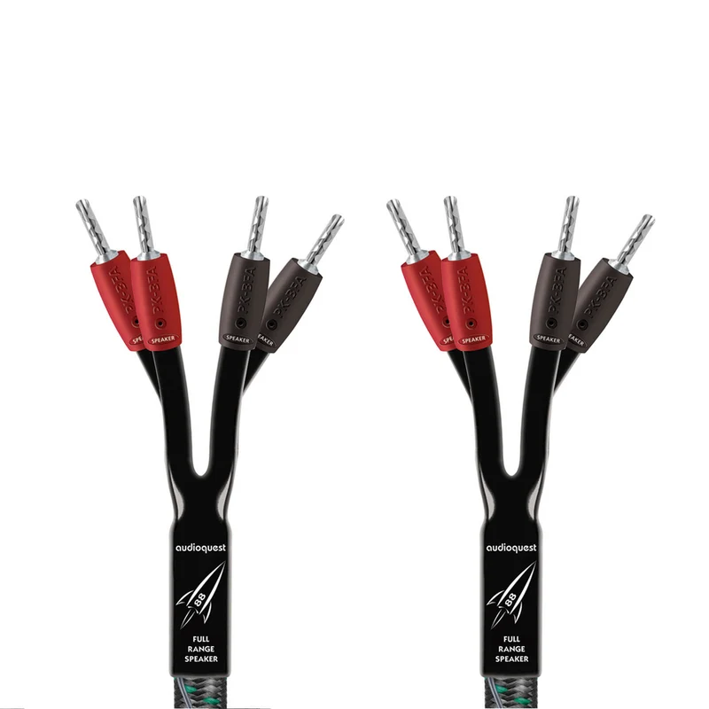 AudioQuest Rocket 88 With 72v DBS Speaker Cable - 15 Foot - Bi-Wire - Silver Banana to Silver Banana - Pair