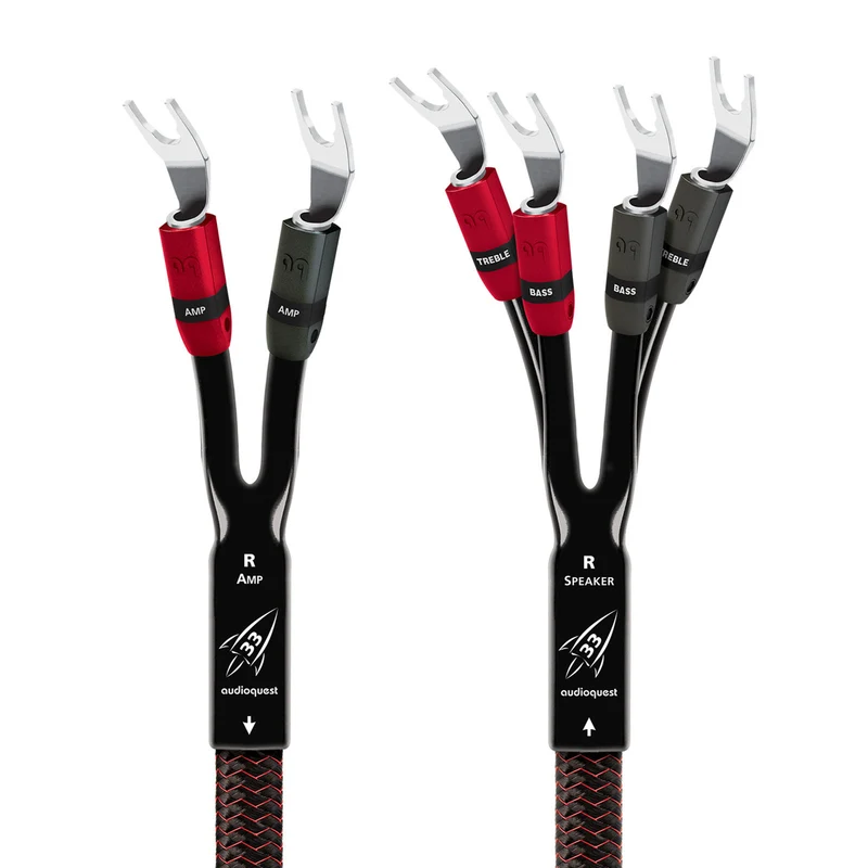 AudioQuest Rocket 33 Speaker Cable - 20 Foot - Bi-Wire - Spade to Spade - Single