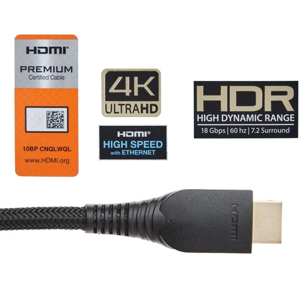 VIVANCO Hochwertiges HDMI Kabel, HDMI 90°-Stecker, 4K und 3D, mit Ethernet, vergoldete Kontakte, ARC, 10 Gbps, 3 m, in Schwarz