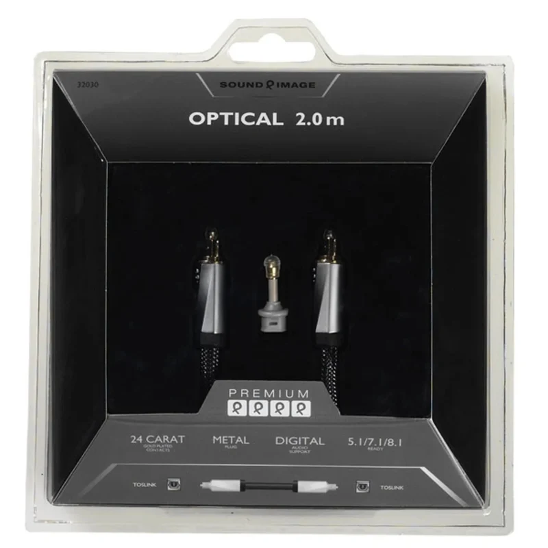 VIVANCO Hochwertiges Toslink Audio Kabel, 2m, vergoldet, geflochten, inkl. 3,5mm Adapter, kompatibel mit Sound & TV Geräten