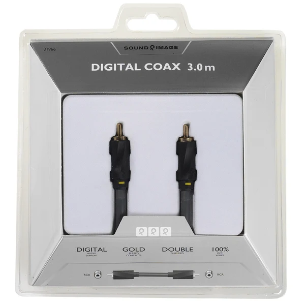 VIVANCO Hochwertiges Cinch Audio Kabel, 3m, vergoldet, mehrfach geschirmt, kompatibel mit TV, Soundbar, AV Receiver, RCA Stecker