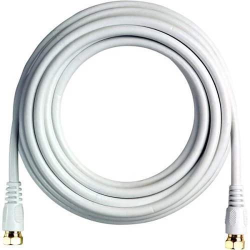 VIVANCO Hochwertiges Receiver Anschlusskabel, 5m, F Stecker, Ferritkern, 110dB, 3-fach geschirmt, 24 Karat vergoldet, für perfekte Signalübertragung