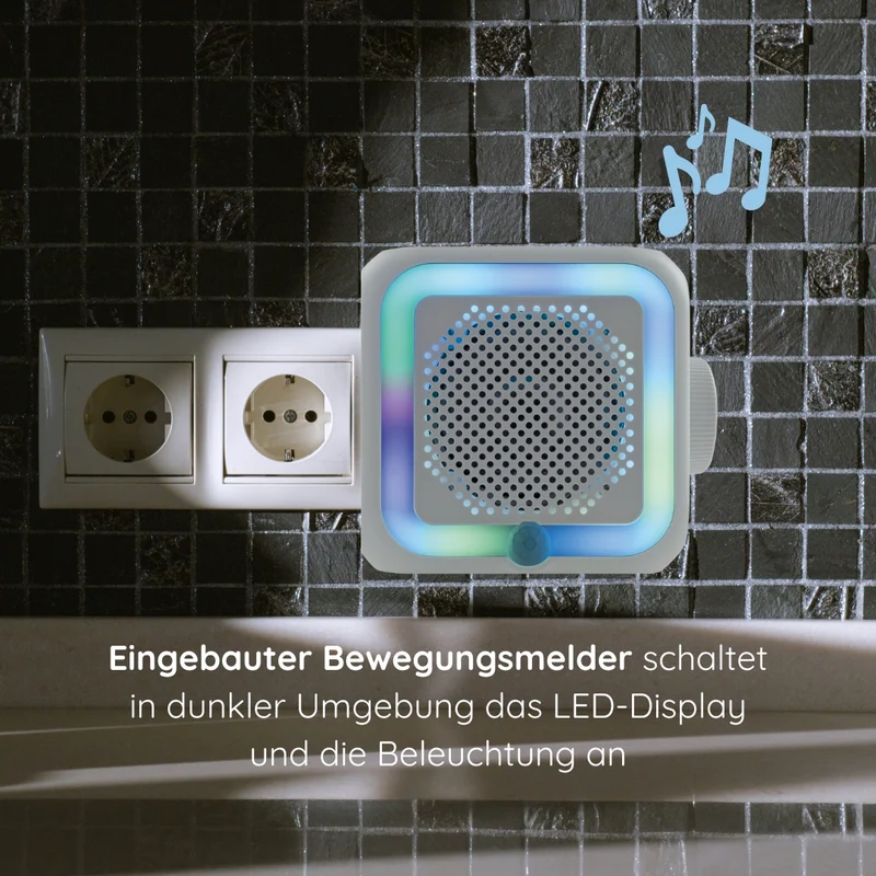 Steckdosenradio mit Lichtsensor und Beleuchtung