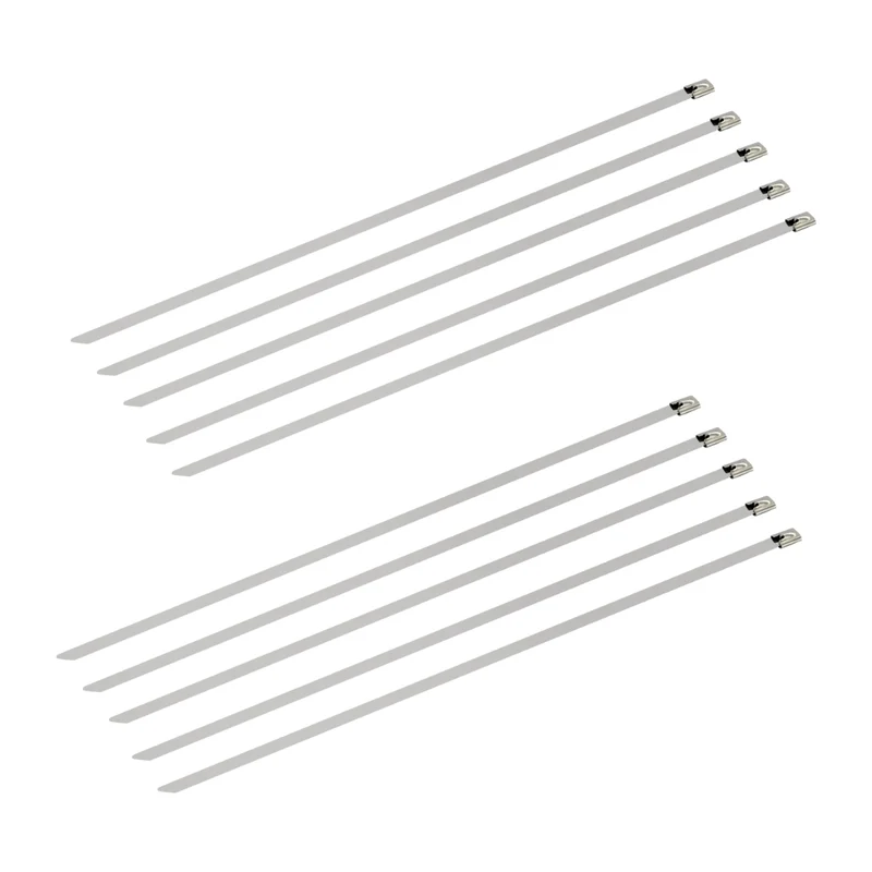 10er-Set Edelstahlkabelbinder, 25 cm