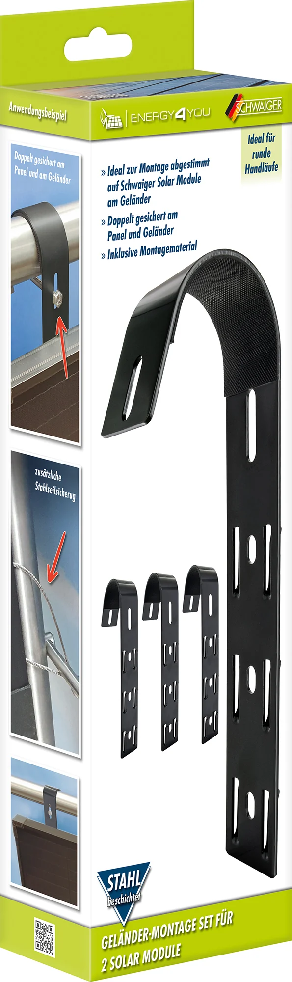 Geländer-Montage Set für 2 Solar Module
