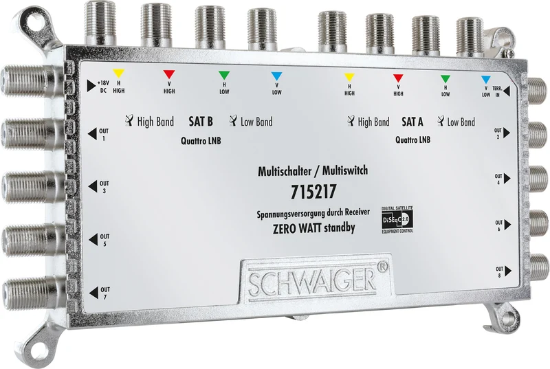 SAT Multischalter 9/8 mit Netzteil