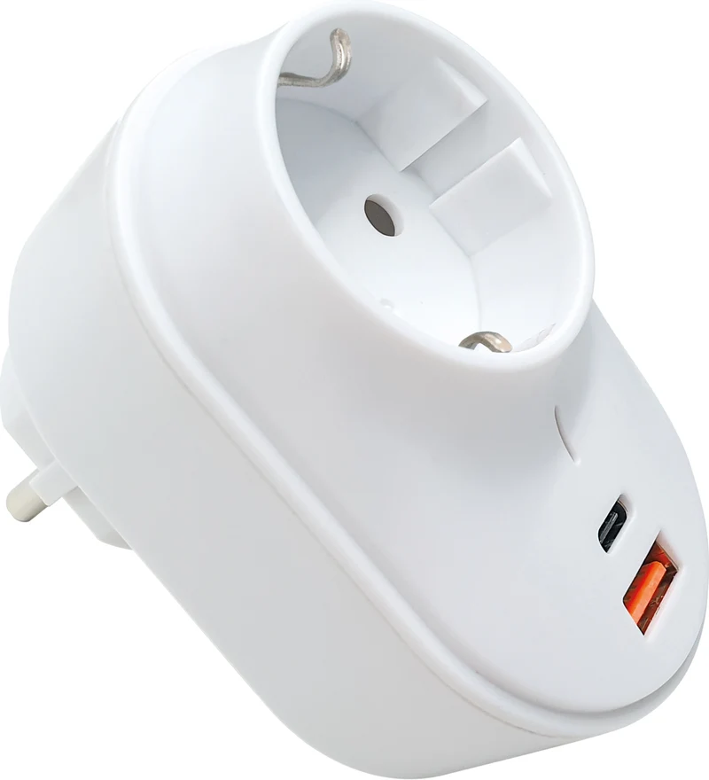 Steckdosenadapter mit USB-C + USB-A Slot 230V