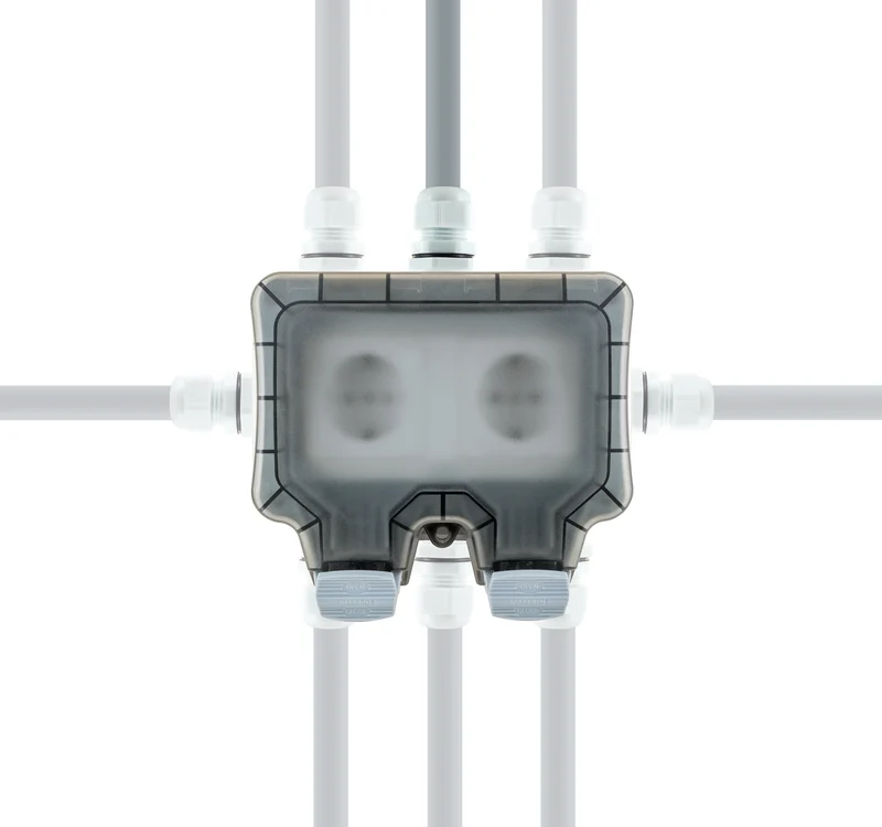 Außensteckdose für Winkelstecker 2-fach