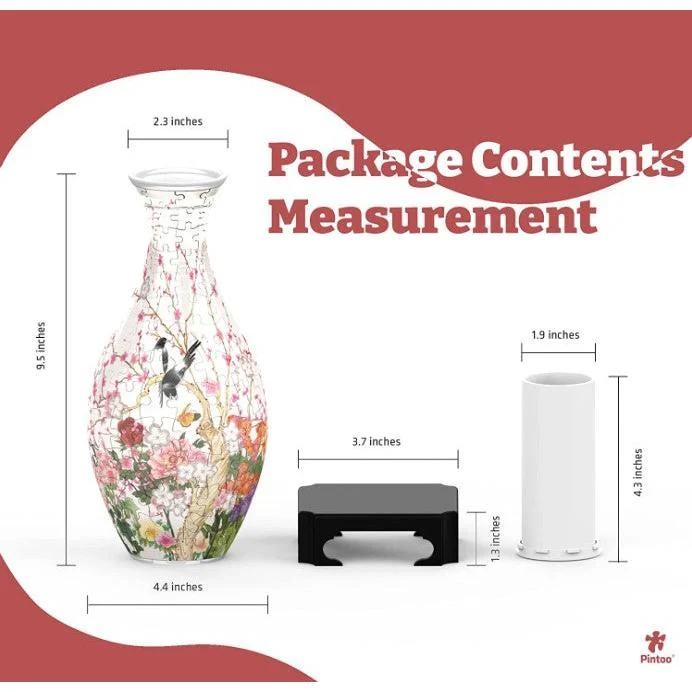 Pintoo 3D Vase Translucent Flowers And Birds Puzzle