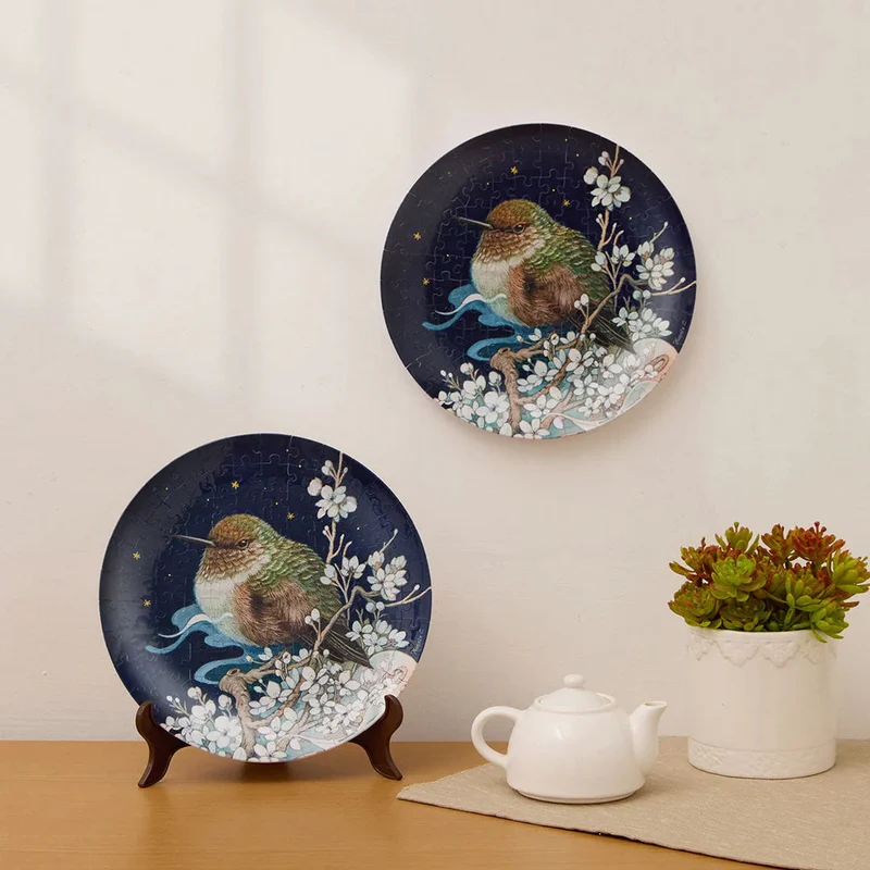 Pintoo 3D Plate Phoenix Chan Bird on Plum Branch Puzzle