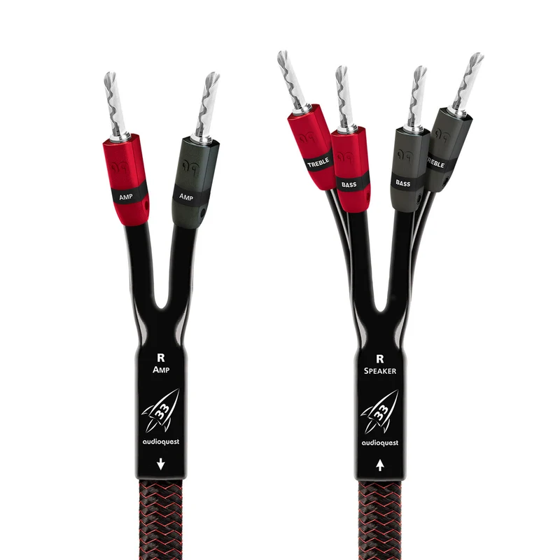 AudioQuest Rocket 33 Speaker Cable - 8 Foot - Bi-Wire - BFA Banana to BFA Banana - Single