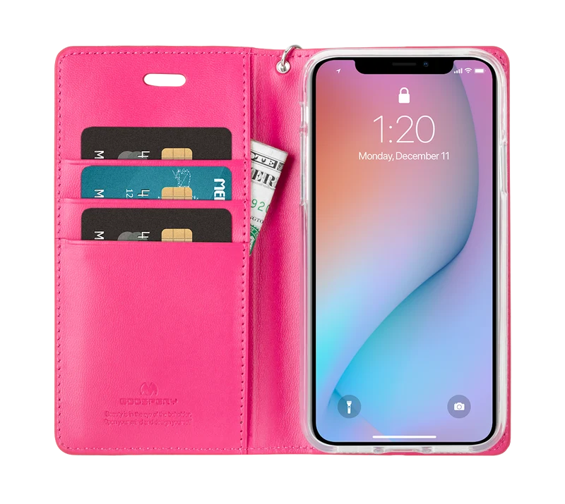 Goospery Bluemoon Flip Case for iPhone 13 Pro - Hotpink
