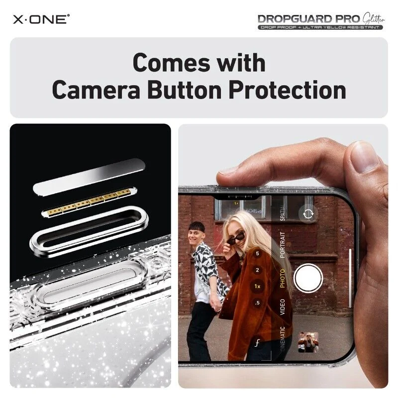 X.One [Mgsafe] Glitter Impact Protection Case iPhone 17 Pro - Glitter Black