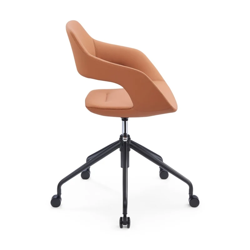 Sabia Oliver Medium Back Pre-Assembled Office Chair Upholstered (Tan/Black Frame)