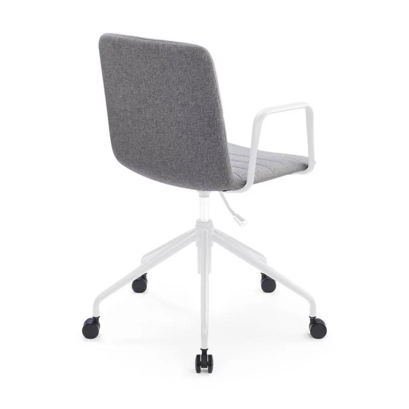 Sabia Baxter Pre-Assembled Chair Upholstered Seat Desk Seating (Grey/White Frame)