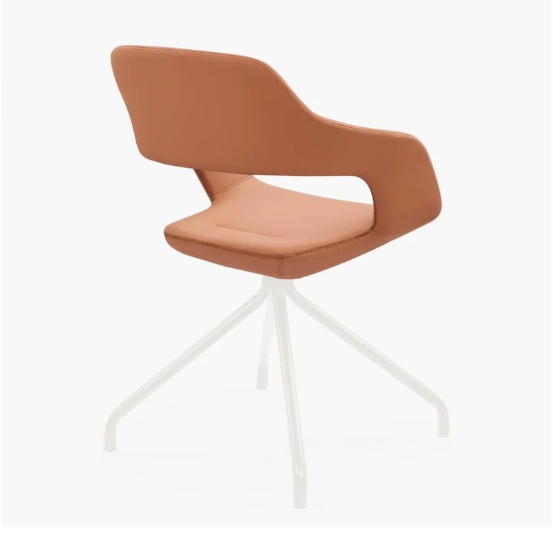 Sabia Oliver Medium Back Pre-Assembled Reception Chair Upholstered (Tan/White Frame)