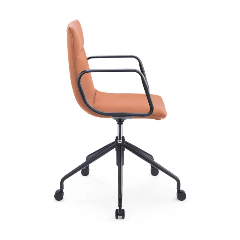 Sabia Maison Pre-Assembled Chair Leather-Like Upholstered Meeting Room (Tan)