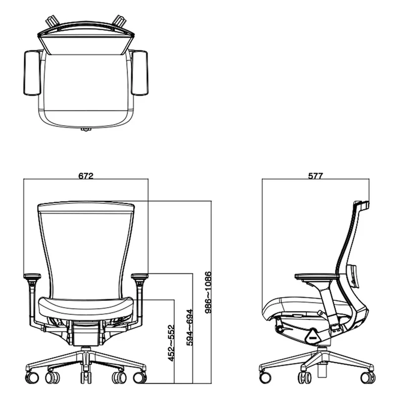 Sabia Altitude Pre-Assembled Chair Ergonomic Office Seating Back Mesh (Black)