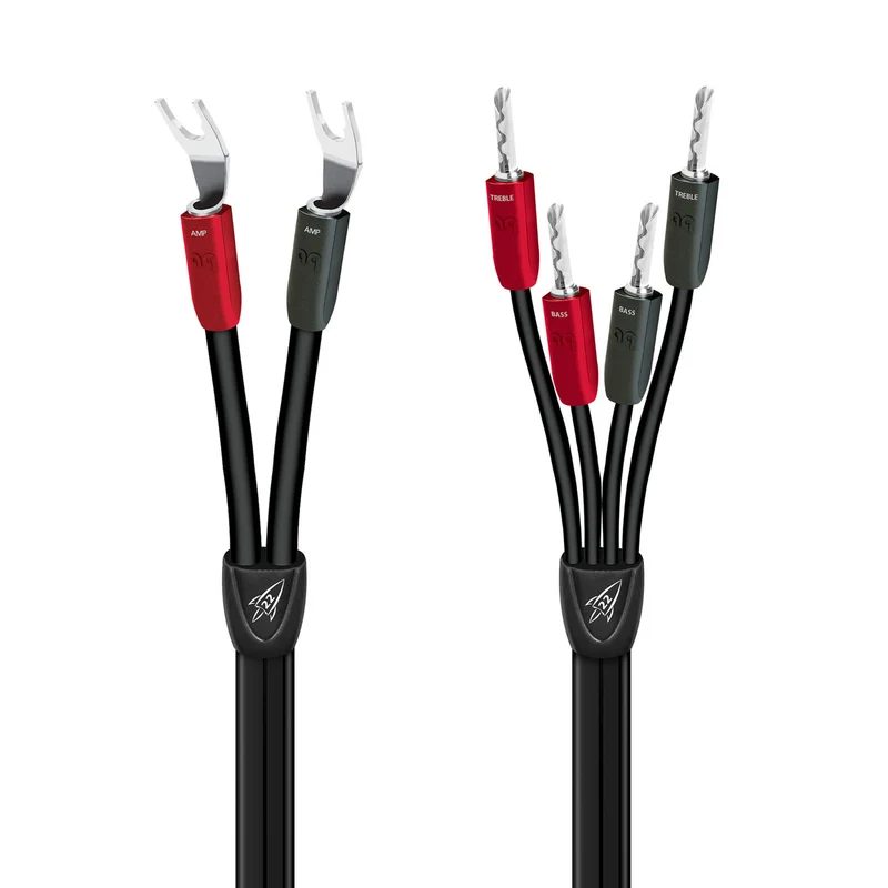 AudioQuest Rocket 22 Speaker Cable - 6 Foot - Bi-Wire - Spades to BFA Bananas - Pair