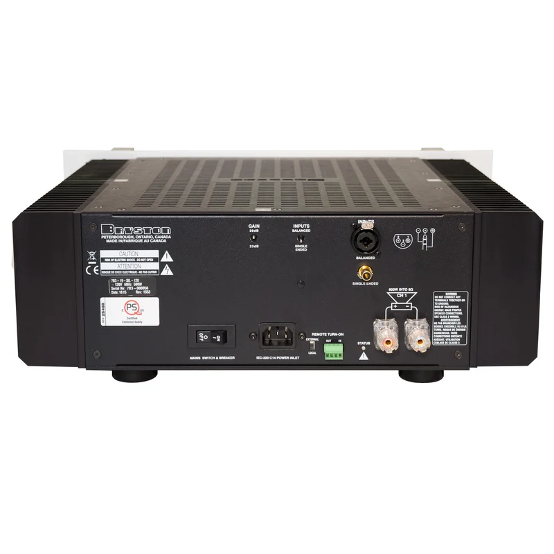 Bryston 7B³ Monoblock Amplifier - Black - 19 Inch Faceplate with Handles - Each
