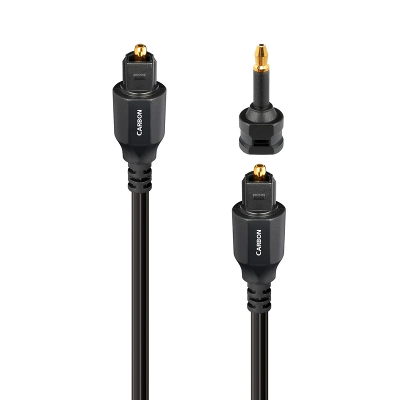 AudioQuest Carbon Toslink Fiber Optic Digital Cable + Mini Adaptor PVC- 8.0 Meter