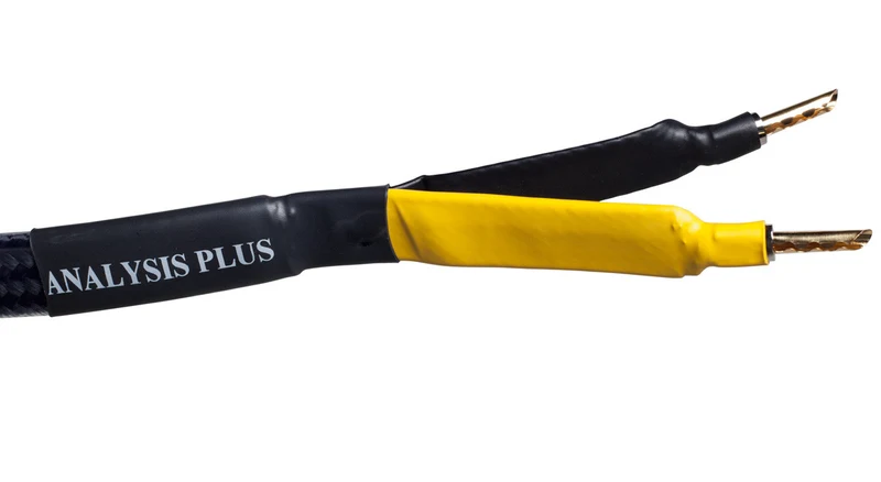 Analysis Plus Black Mesh Oval 9 Speaker Cable - 4 Foot - Banana to Spade - Pair