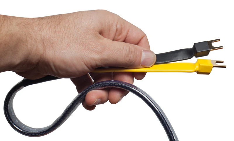 Analysis Plus Black Mesh Oval 9 Speaker Cable - 15 Foot - Spade to Spade - Pair