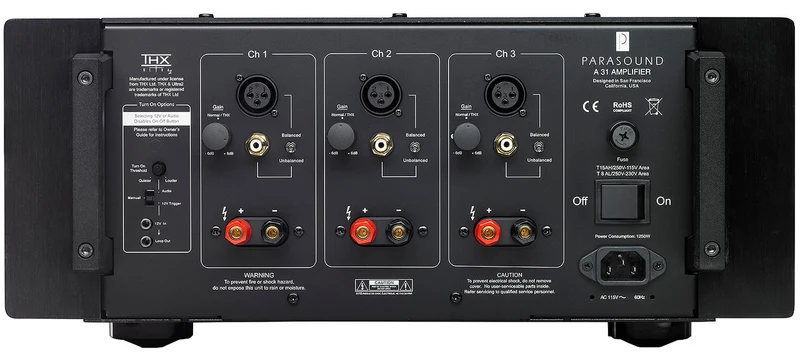 Parasound Halo A 31 Three Channel Power Amplifier - Black