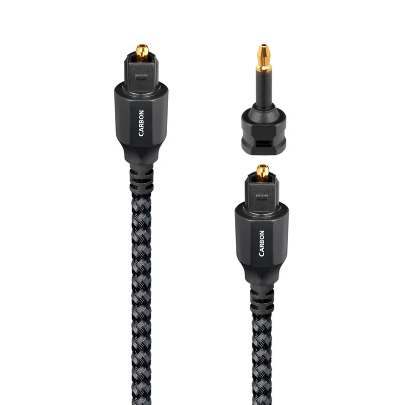 AudioQuest Carbon Toslink Fiber Optic Digital Cable + Mini Adaptor - 1.5 Meter