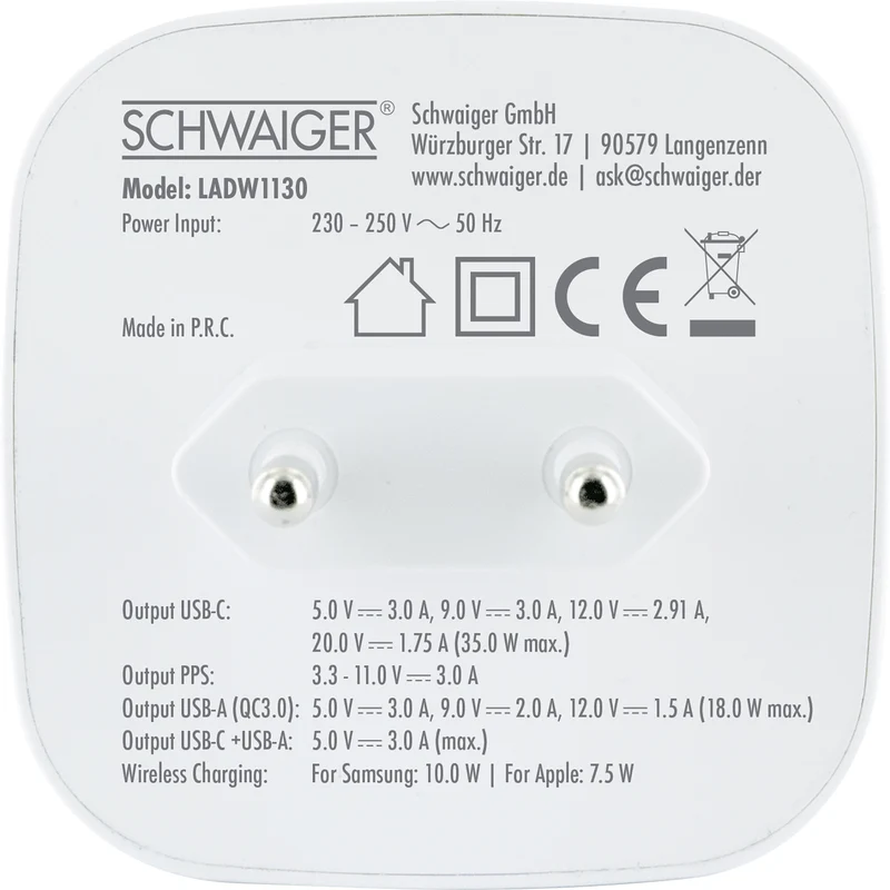 Ladegerät 20W mit QI Ladefläche magnetisch