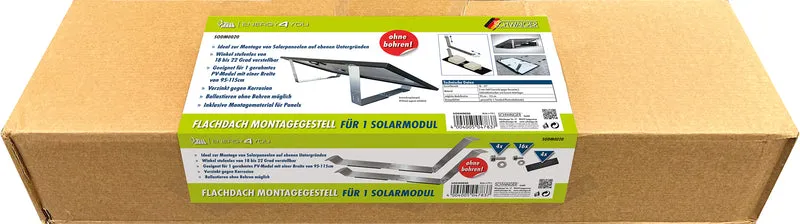 Flachdach-Halterung für Solarmodule mit einstellbarem Winkel