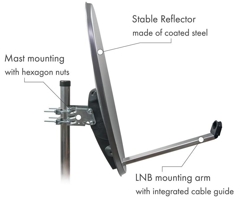Stahl Satellitenschüssel 80 cm anthrazit
