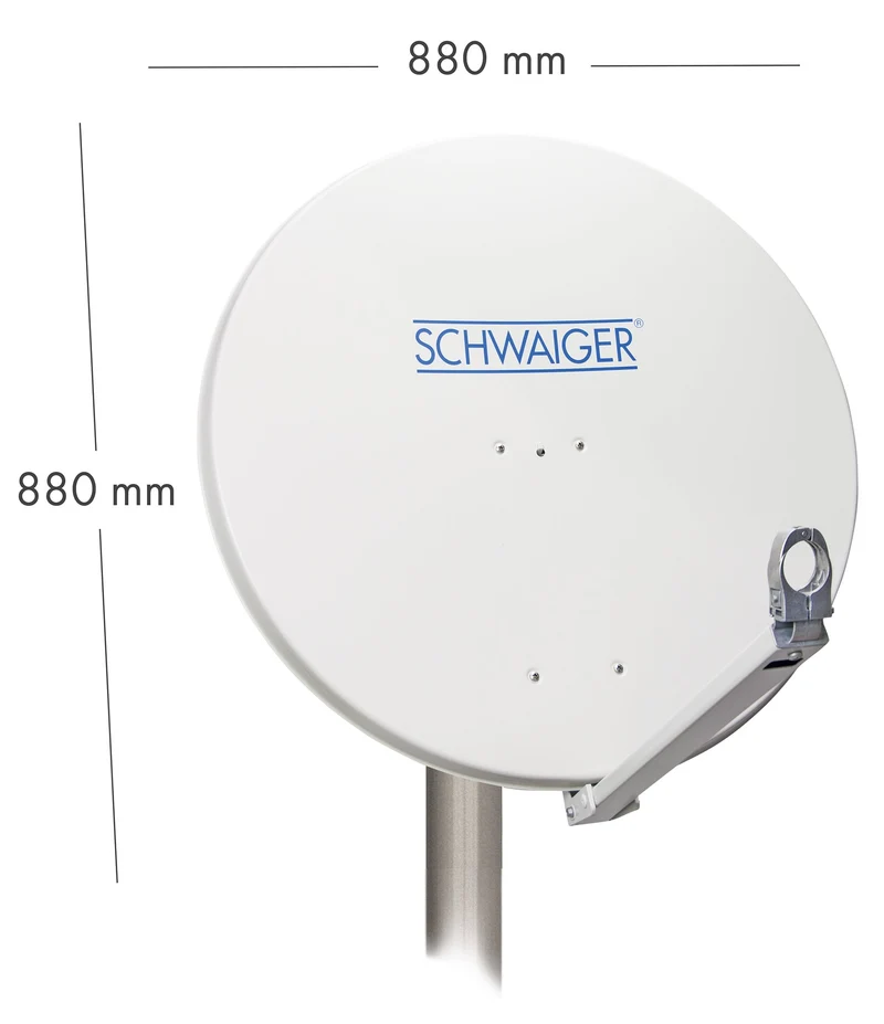 Aluminium Satellitenschüssel 88 cm hellgrau